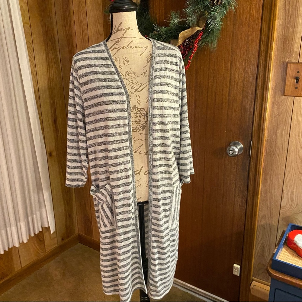 Striped maxi cardigan